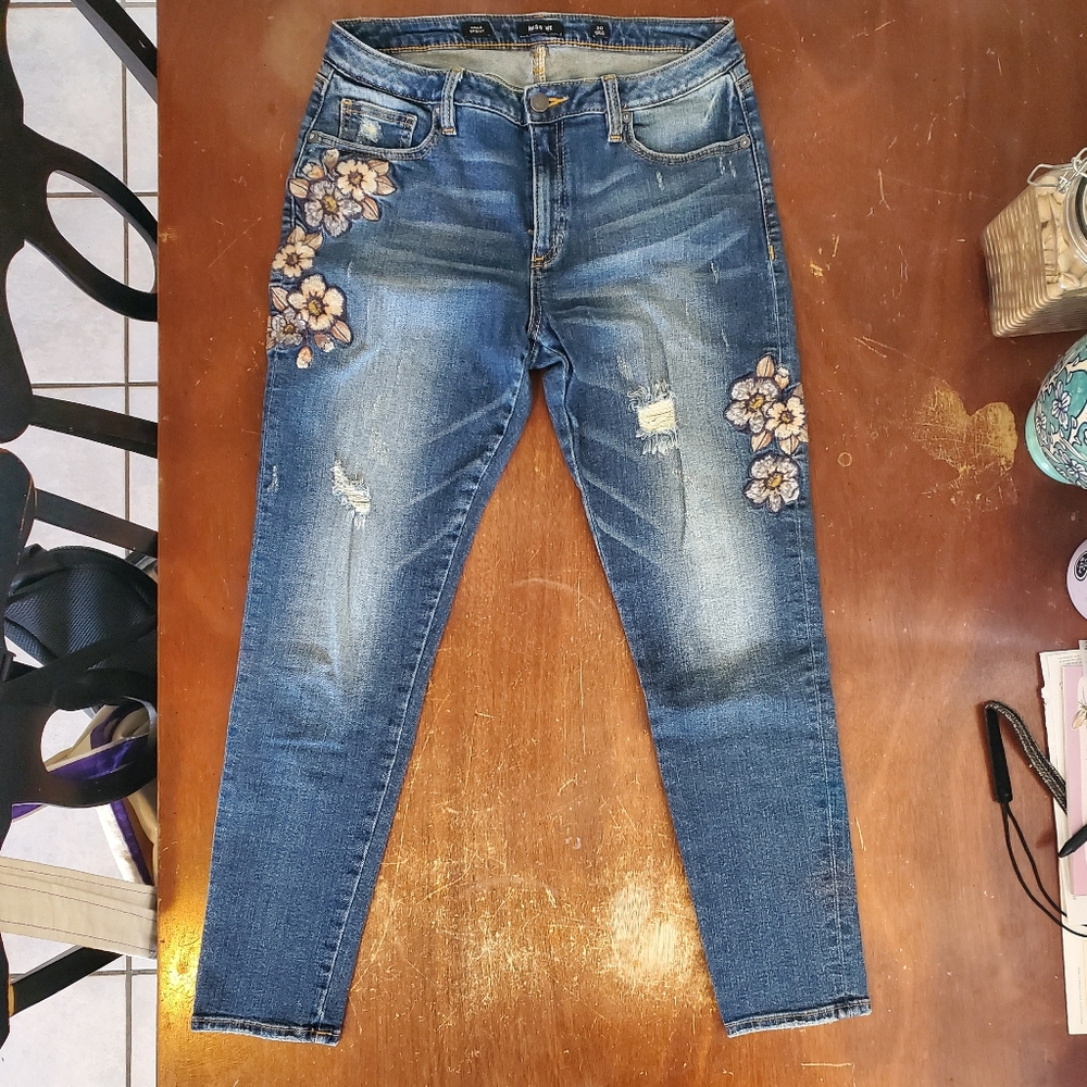 Miss Me Floral ankle skinny